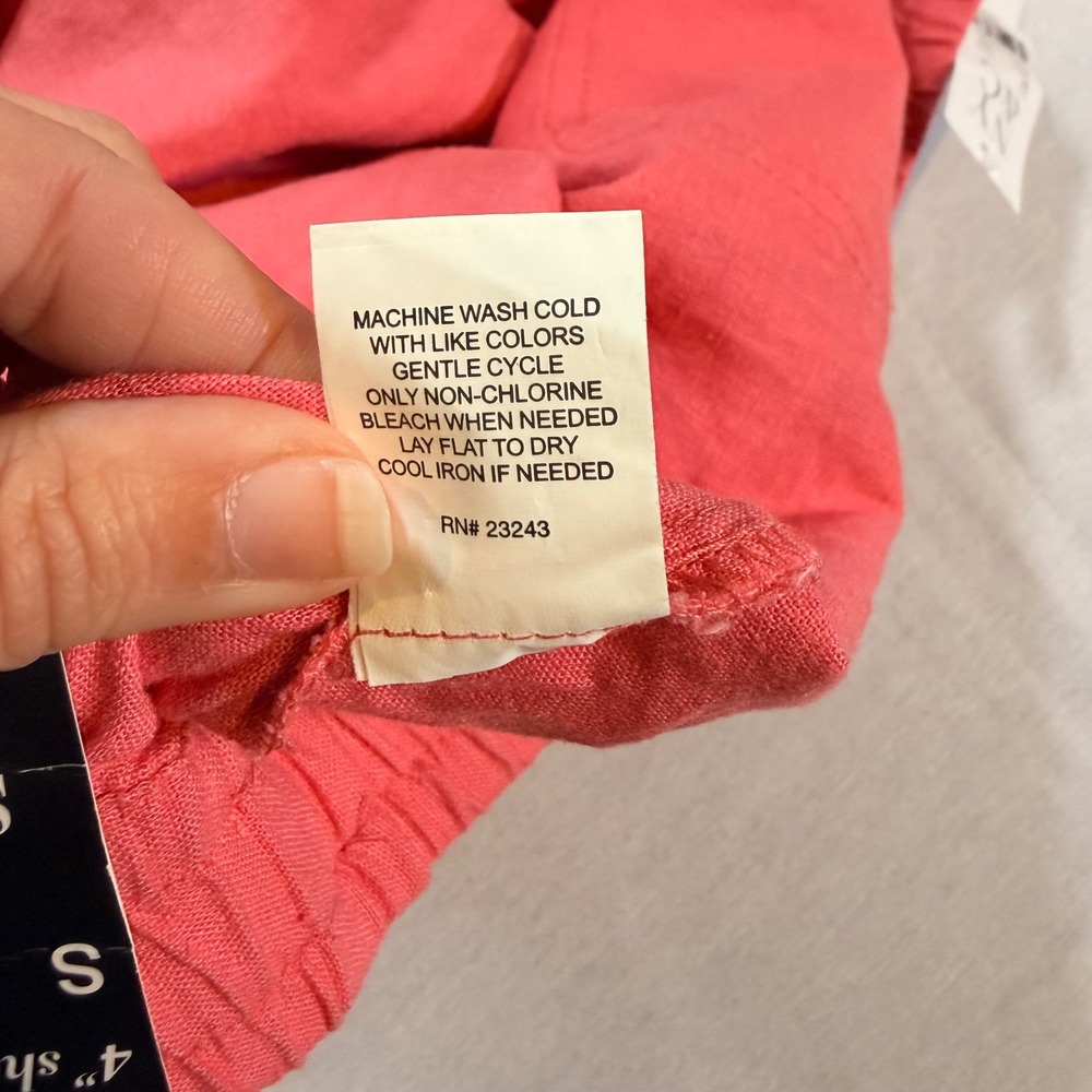 NWT Soho New York & Company Linen Blend Shorts Women S Coral 4" Inseam Preppy - Picture 5 of 8